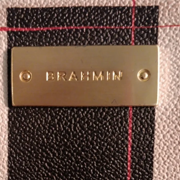 Brahmin Plaid Zip Closure Tote